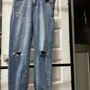 Pilcro slim boyfriend distressed jeans